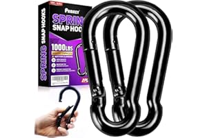 PAMAZY 2Pcs 5.5In Spring Snap Hooks 1000LBS Capacity, Utility Hook Clip, Heavy Duty Rope Connector, Quick Link Snap Hooks for Indoor & Outdoor, Hanging, Camping, Fishing