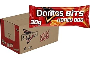 Doritos Crisps | Doritos Bits | Doritos Bits Twisties Honey BBQ Red | 30 Bags | Doritos Box | 31.74 Ounce Total Weight