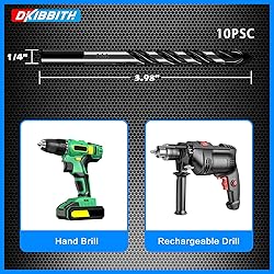10-Piece 1/4" Masonry Drill Bits for Tile Glass