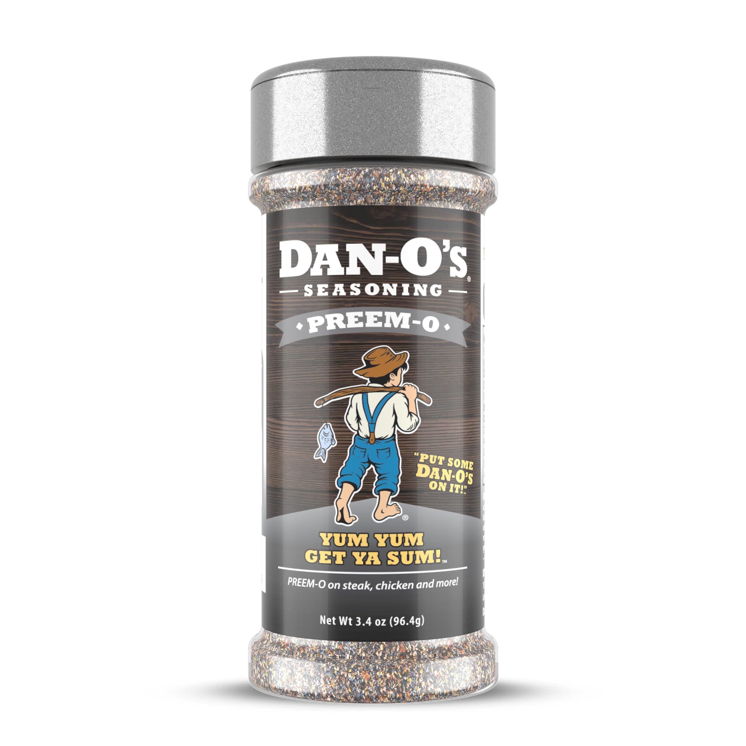 Dan-O's Preem-O Seasoning, 3.4 oz Bottle, Meat Seasoning for Steak, Ribs, Chicken, Brisket and More, Sugar Free, Zero Calorie, Use this Spice Blend to Craft a Marinade, Dry Rub or Sauce