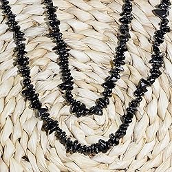 260pcs Natural Black Tourmaline Crystal Beads Chips