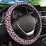 Pink Leopard Print Elastic Steering Wheel