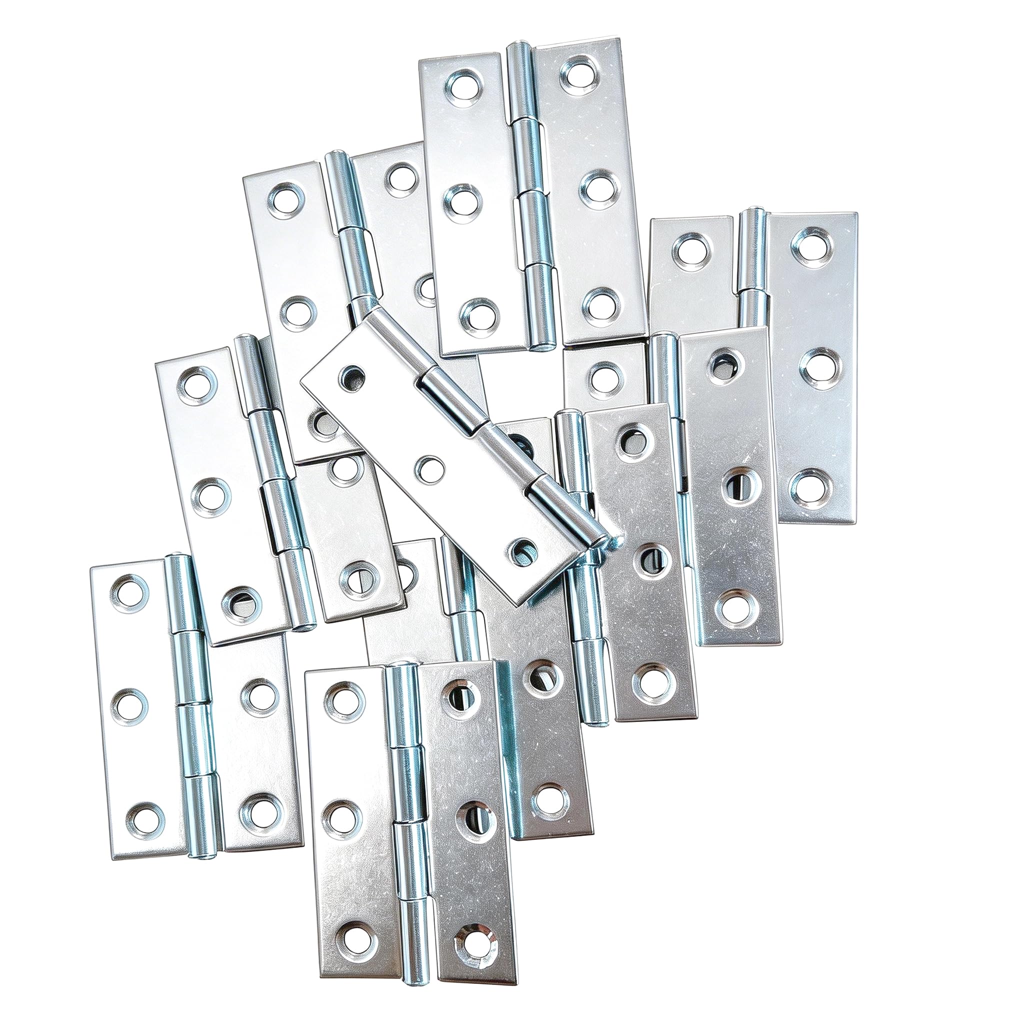 10 Pcs Stainless Steel Home Furniture Hardware Door Hinge Long 55MM x 33MM