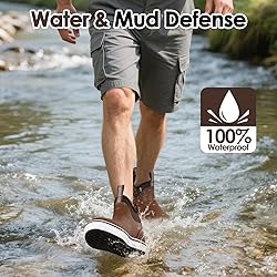 Kalkal Men's Deck Boots, Waterproof Fishing Rain