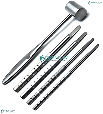 Amazon Com Dental Chisels With Mallet Bone Splitting Surgical Extracting Stainless Steel Instruments Industrial Scientific