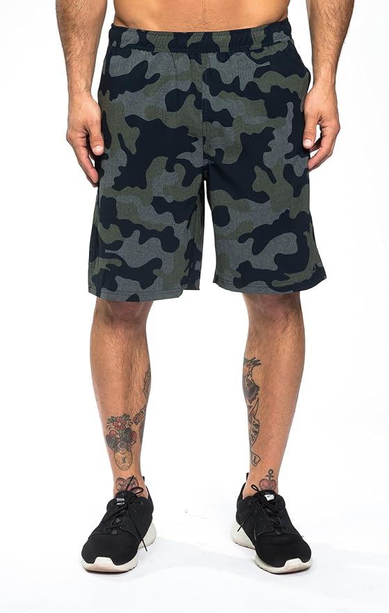athletic recon Men's Firebolt Stretch Short, Navy Camo, XLarge