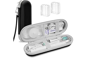 ICIMBI Electric Toothbrush Travel Case for Philips Sonicare 4100 6100 5100 6500 Series Electric Toothbrush, Hard EVA Toothbrush Protective Holder, Water-Resistant（Includes 2 Brush Head Covers）