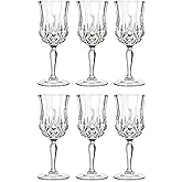 Barski Wine Glass - Goblet - Red Wine - White Wine - Water Glass - Stemmed Glasses - Set of 6 Goblets - Crystal like Glass - 5.4 oz. Beautifully Cut Designed Made in Europe