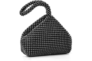 DESY & FEECI Women's Evening Bag- Upgraded Larger Size Full Rhinestones Bling Wrist Clutch Purse for Party Wedding Date Night