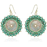 Colorful Bead Earrings For Women Summer Beach Handmade Bead Earrings Bohemia Hoop Dangle Earring For women