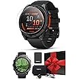 Garmin Fenix 8 AMOLED (47mm, Slate Gray/Black) Multisport GPS Smartwatch Gift Box Bundle - 1.4" Touchscreen, Built-in LED Flashlight with PlayBetter Charger, Screens, Adapter, Case