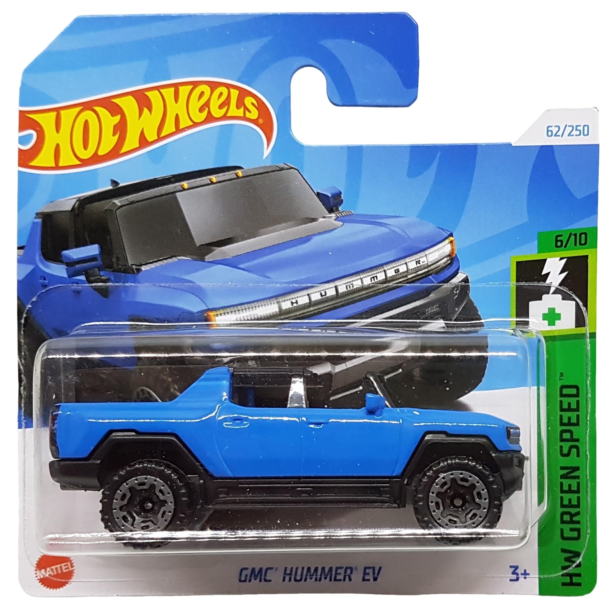 Hot Wheels - GMC Hummer EV - HW Green Speed 6/10 - HTB83 - Short Card - GM - Blue - Mattel 2024