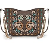 Montana West Western Crossbody Bags for Women Embroidered Vintage Floral HandBag With Tassels