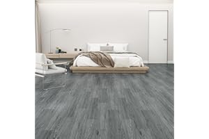 ATOPOSE GREEN SURFACE SOLUTIONS ATOPOSE Vinyl Floor Tiles Peel and Stick Waterproof,Washed Grey Wood Look Vinyl Plank Flooring 36 PCS- 36" x 6",Self Adhesive and Fire-Resistant for Kitchen Bathroom Hallway Living Room Office School