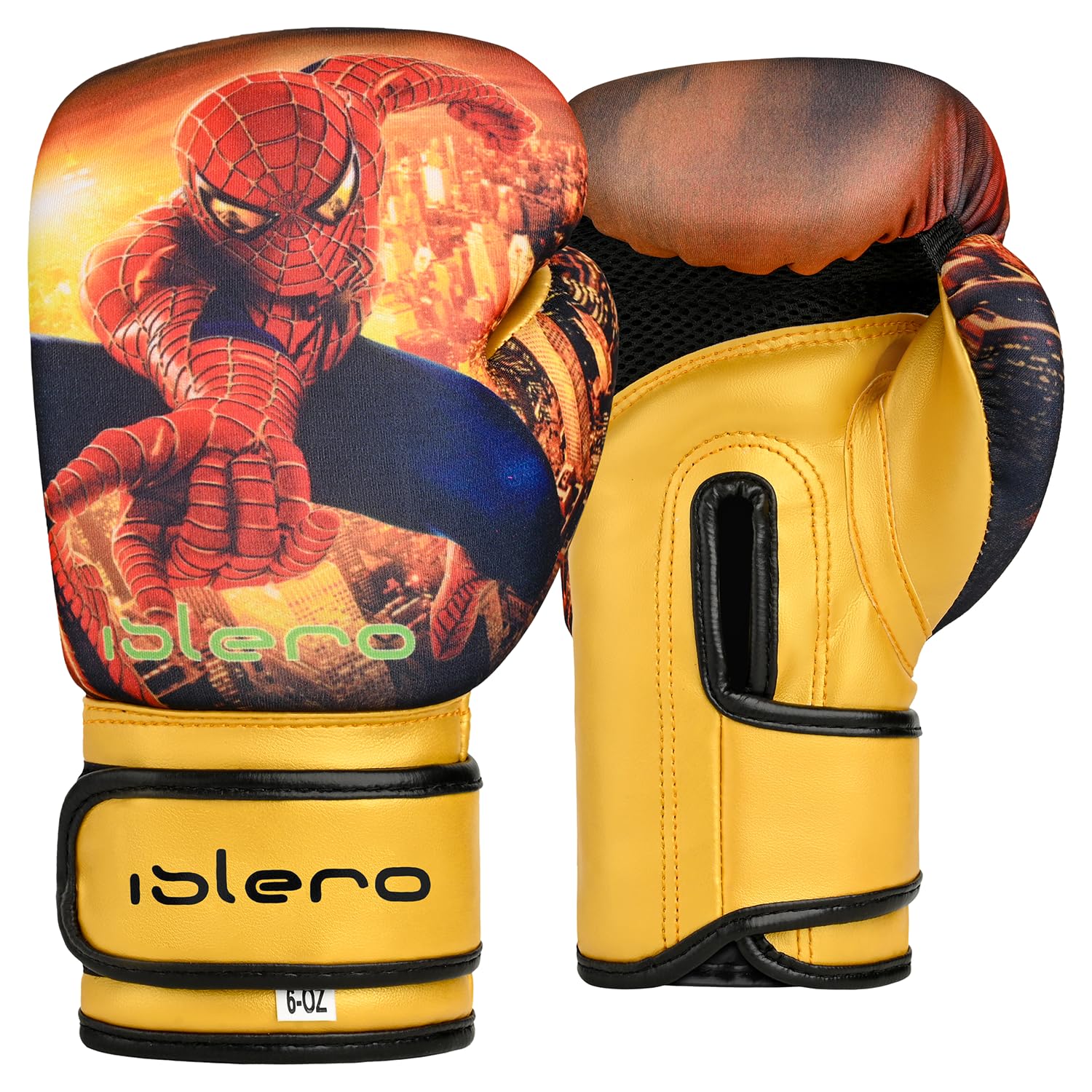 ISLERO Kids Boxing Gloves MMA GEL Punch Bag Muay Thai Martial art Training 4oz 6Oz 8Oz (6 Oz)