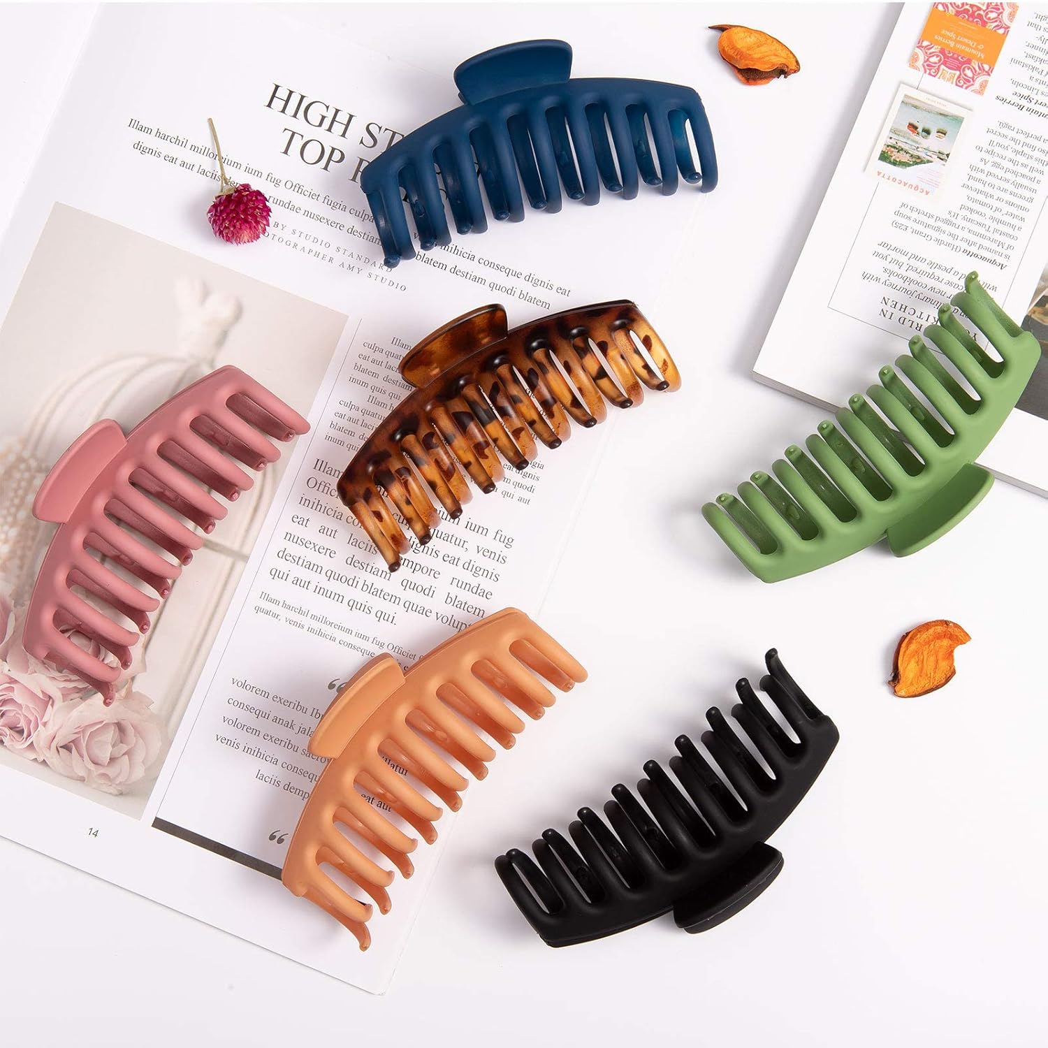 Whaline Hair Claw Clip Large Matte Hair Catch Nonslip Jumbo Hair Claws Strong Hold Hair Jaw Clamp Hair Styling Accessories for Women Girls Thin Thick Hair, 6 Pack, 4.33 Inch : Beauty
