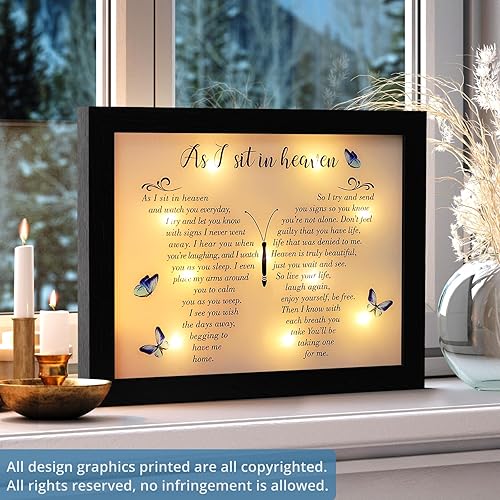 Memorial Gifts LED Shadow Box Sympathy Gift in Memory of Loved