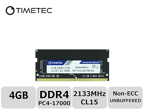 Timetec Hynix IC 4GB DDR4 2133MHz PC4-17000 Unbuffered Non-ECC 1.2V CL15 1Rx8 Single Rank 260 Pin SODIMM Laptop / Notizbuch A