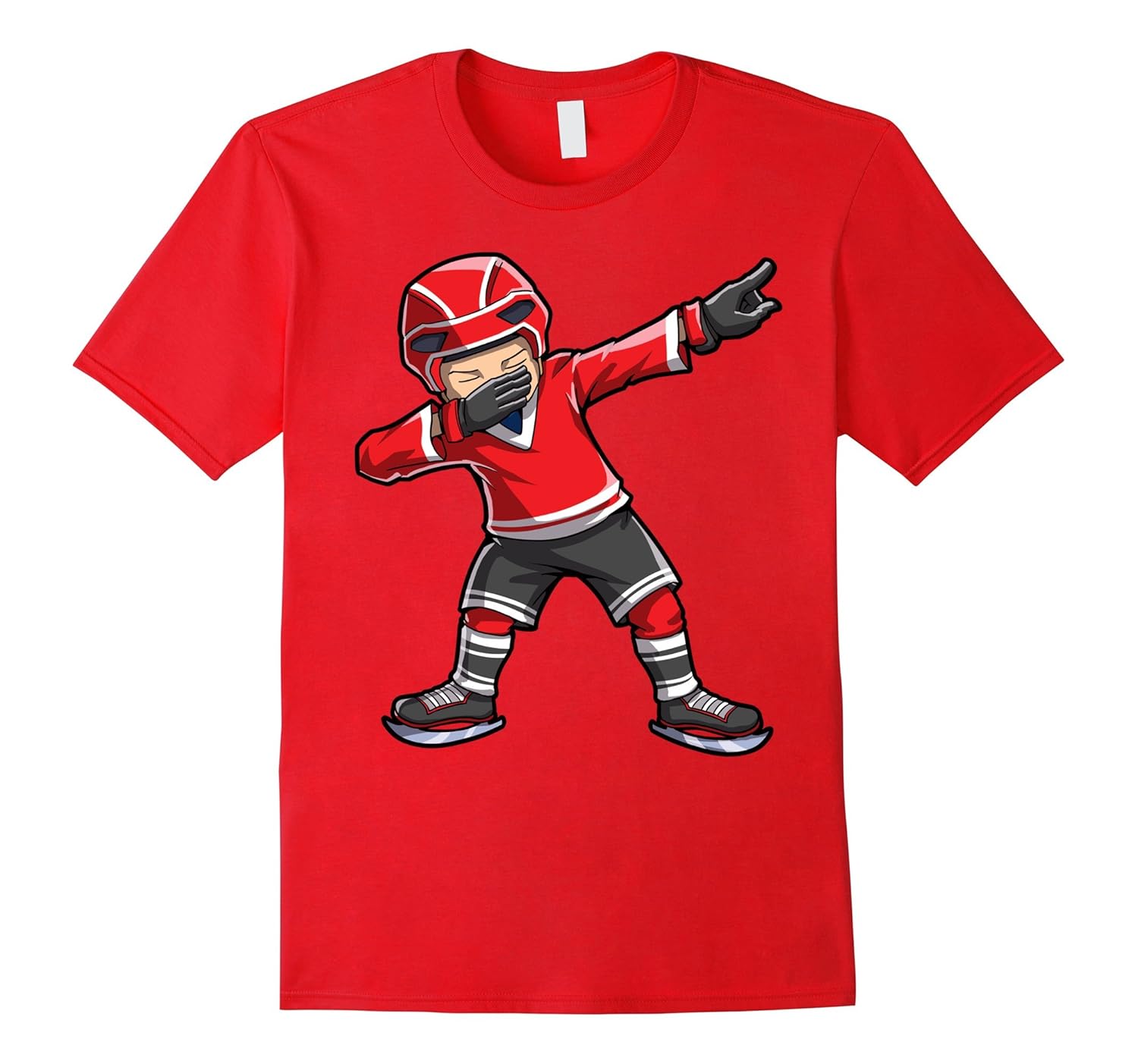 Dabbing Ice Hockey T Shirt Funny Dab Squad Boys Kids Gifts-Rose