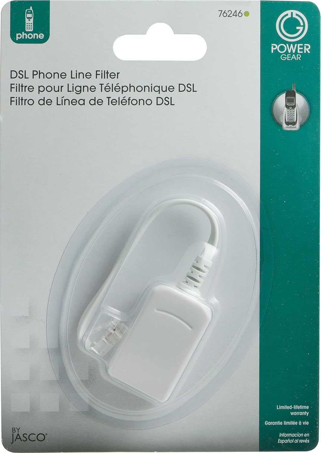 Power Gear Phone Line Dsl Filter, One Device, Male to Female, 1 Line Noise Filter, for Answering Machines, Telephones or Fax Machine, White, 76246 : Telephone Accessories : Electronics