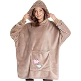 Get Trend Pusheen Oversized Blanket Hoodie for Women, Teens with Sherpa Hood, Soft Fleece Hoodie Blanket Cozy Gifts for Women