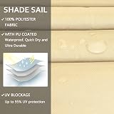 Mokani Sun Shade Sail 2x2m Rectangle UV 95% Block Cream White view 4