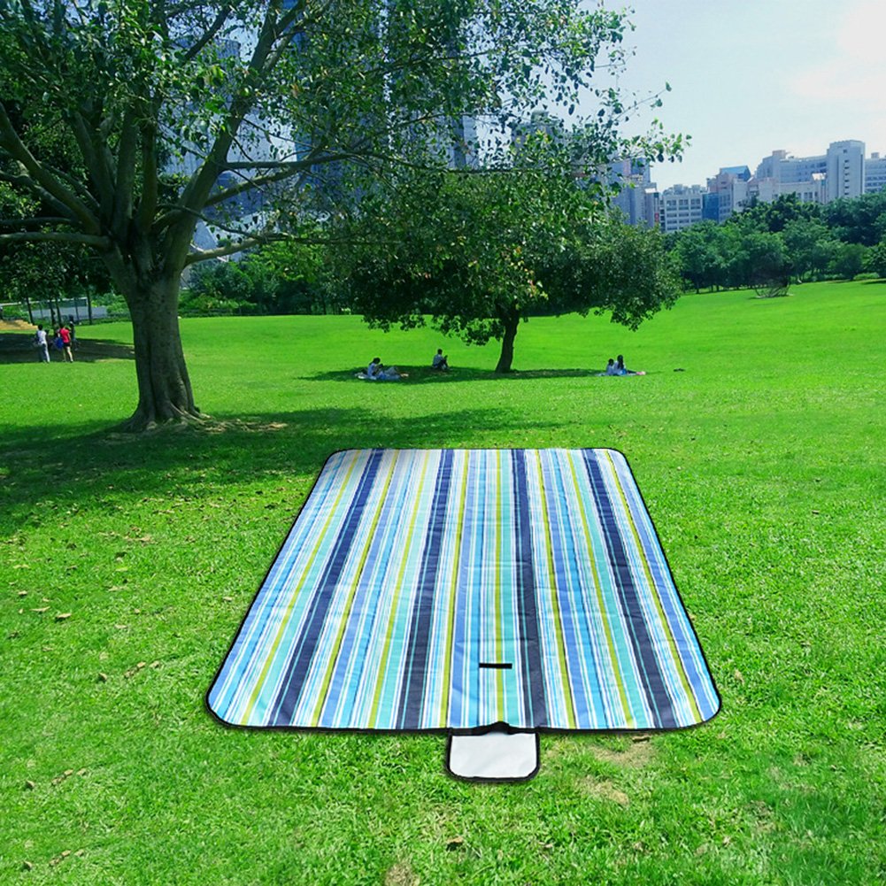 COZYSWAN Picnic Mat 59''x79'' Striped Handy Beach Blanket- Buy Online ...