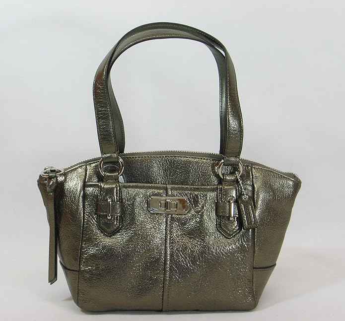 Coach Chelsea Metallic Leather Small Bag 46042 (SV/Gunmetal) Handbags