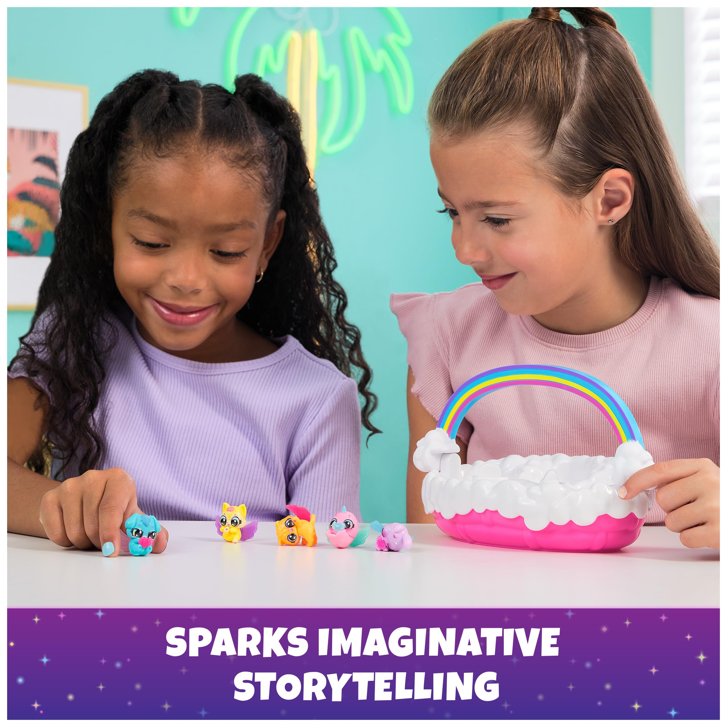 Hatchimals Alive, Neon Rainbow Spring Basket Toy (Styles May Vary), 3 Self-Hatching Easter Eggs, Gifts & Stocking Stuffers for Girls & Boys Ages 3 & up