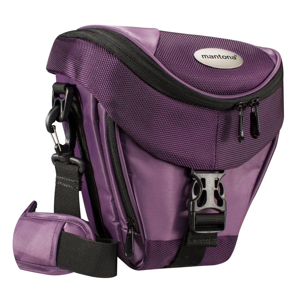 Mantona Colt Camera Bag - Universal Bag incl. Quick Access, dust Protection, Carrying Strap and Accessory Compartment, Suitable for DSLM and DSLR Cameras, Purple โ image 1