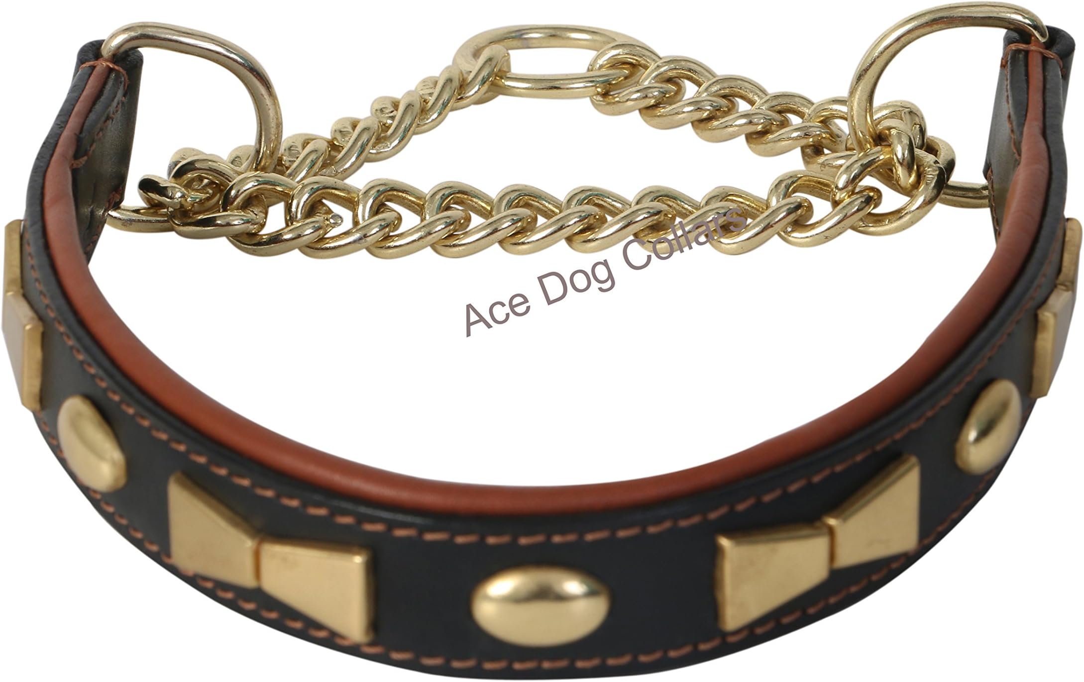 Comfy Half Check Leather Dog Collar : fits up to 22" Leather is 15" (Width 1")