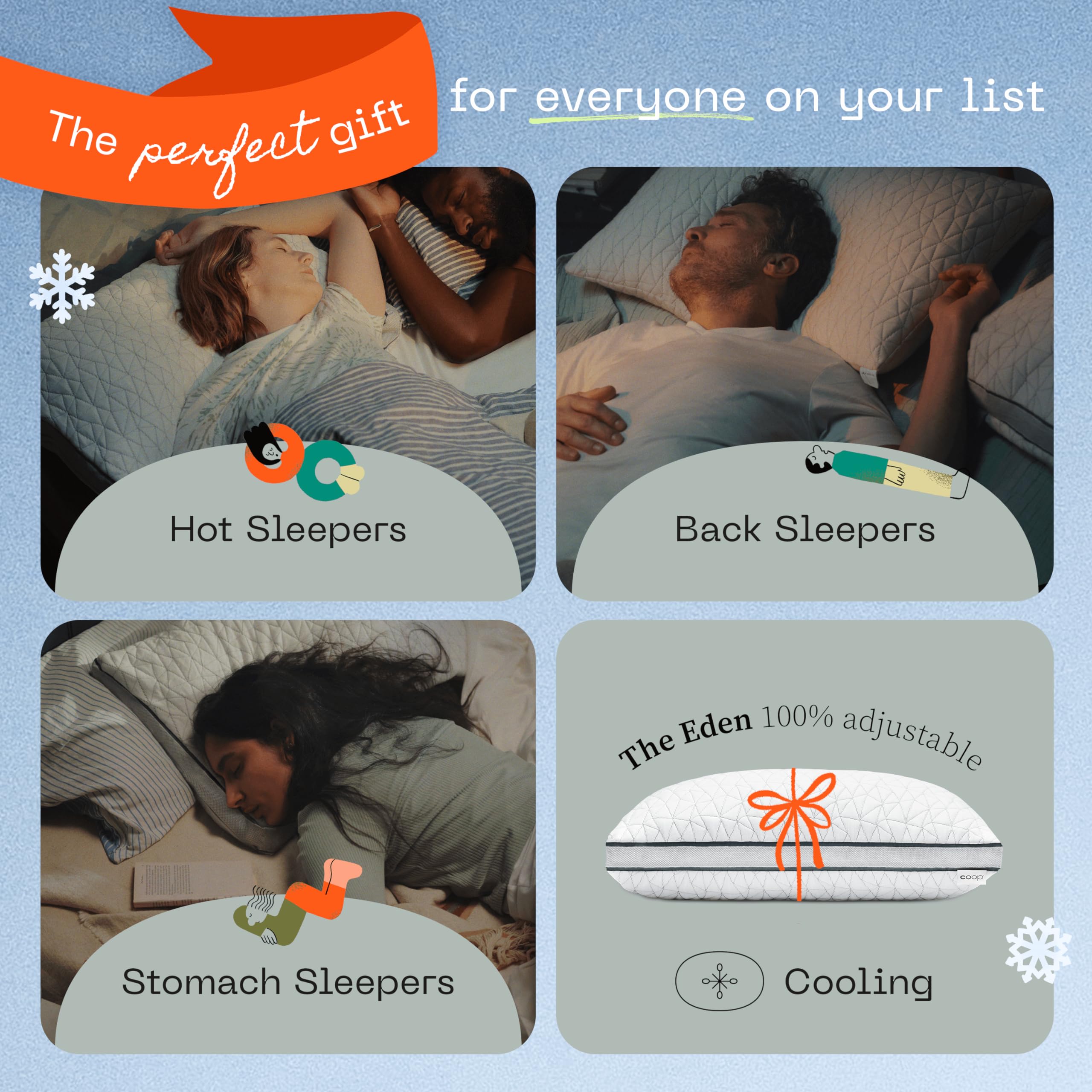 Coop Home Goods Eden King Size Luxury Cooling Pillow Adjustable