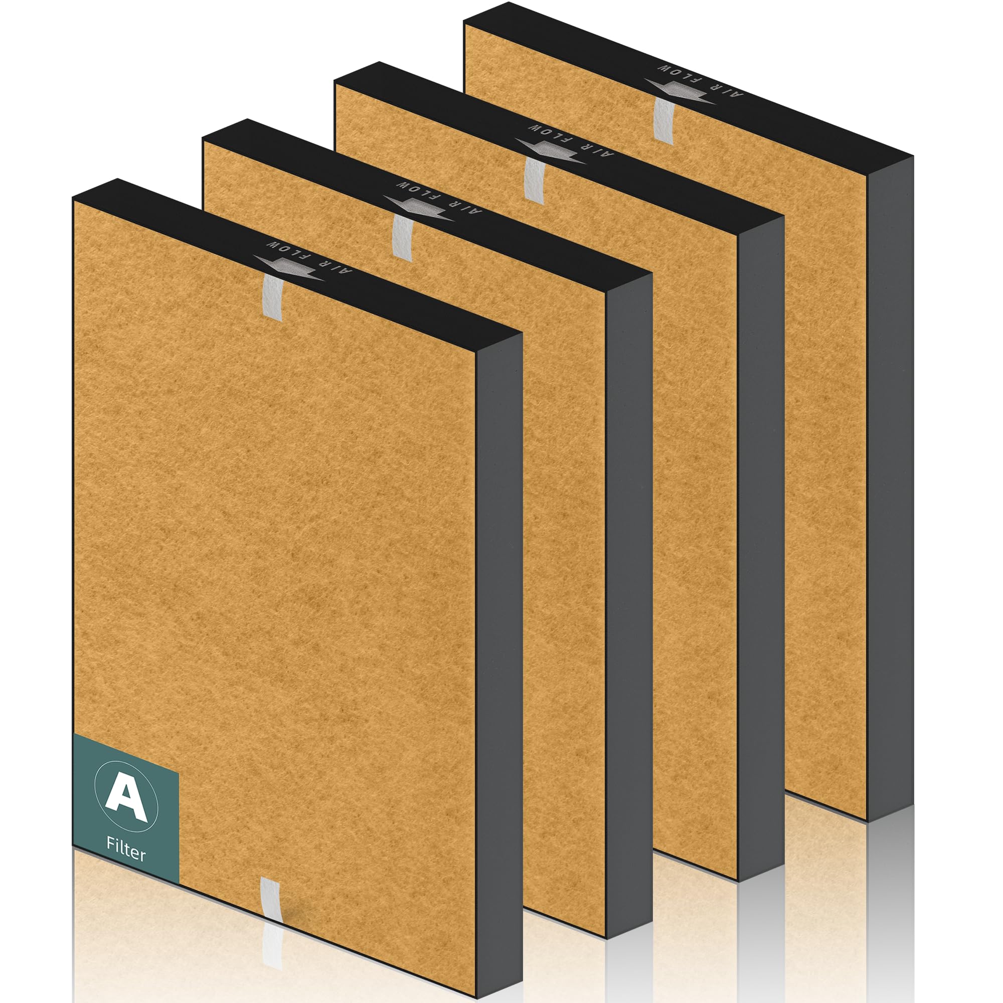 Photo 1 of 4 Pack 115115 HEPA Pet Care Replacement Filter A for Winix PlasmaWave Air Purifier C535 5300 5300-2 5500 5500-2 6300 6300-2 P300 AM90 9000 5000 5000B C909 9800, H13 True HEPA Size 21 Filter, Yellow