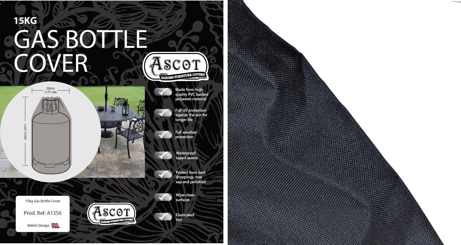 Ascot Cover, Black Polyester, Gas Bottle Cover 15kg