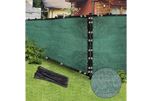 BADAO Green 6FT X 50FT Outdoor Privacy Screen Fence & Mesh Shade Net Cover, Ideal for Garden and Backyard - Enhances Privacy for Fencing & Chain Link, Perfect for Patio Privacy Wall, Slats，Freestanding