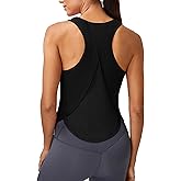 BMJL Women's Workout Sports Tank Tops Cropped Racerback Athletic Shirts Gym Running Yoga Clothing