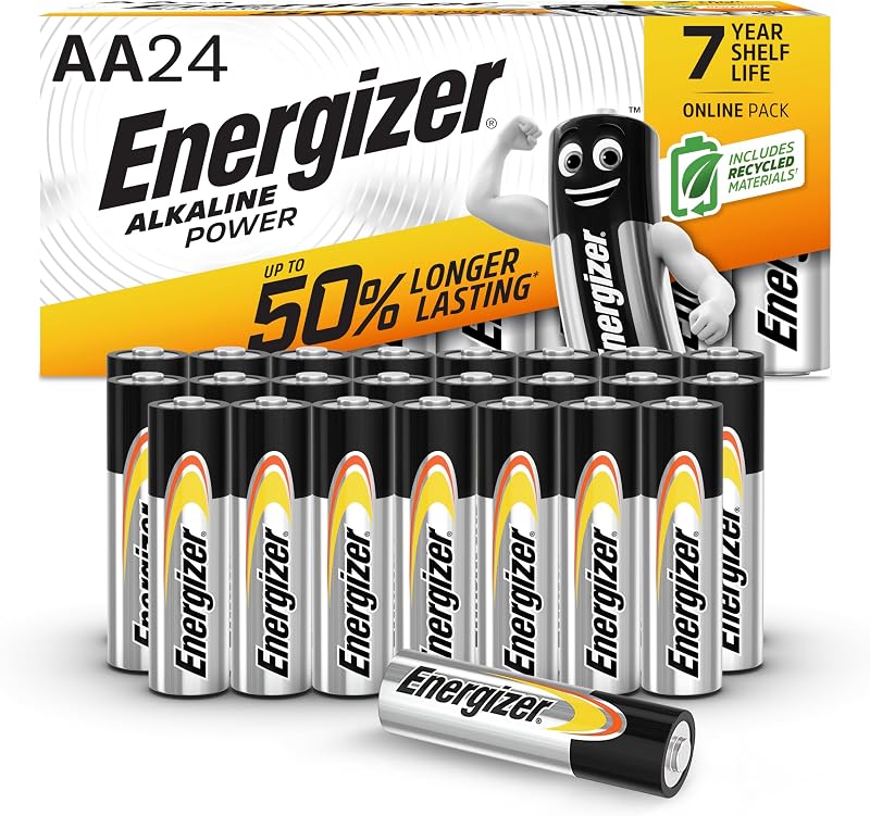 Energizer Alkaline Power AA Batteries 24 Pack 1.5V Long Lasting Everyday Devices