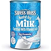 Swiss Miss Nonfat Dry Milk With Vitamins A and D, 12.98 oz. Canister | Good source of protein, 8g protein per serving; emergency food supply pantry staple, great for coffee &amp; baking