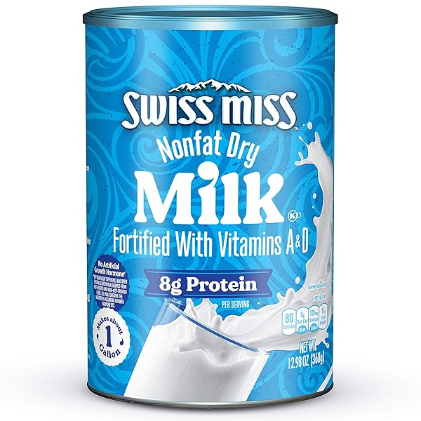 SWISS MISS NONFAT DRY MILK WITH VITAMINS A AND D, 12.98 OZ CANISTER