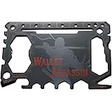 Wallet Assassin Credit Card Size 40 in 1 Multi Tool Screwdriver Bottle Opener Phone Stand Letter Box Opener Hex Key with Removable Money Clip and Bonus Pouch Wallet Holder