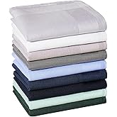 HOULIFE 100% Cotton Unisex Handkerchiefs, Solid Stripe Handkerchiefs for Men & Women Soft Cotton Hankies 15.7x15.7 ”