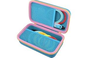 co2CREA Storage Organizer Case for 3D Printing Pen Set, Compatible with SCRIB3D P1/Advanced, MYNT3D Super/Advanced, 3Doodler Start+/Flow/PRO and Filament Refill（Blue Case + Yellow Zipper）