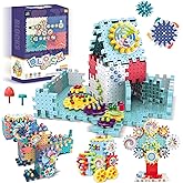 ROHSCE Gear Toys Interlocking Building Blocks, 150 Piece Educational Engineering Building Toys Set, Creative Construction STEM Kits for Boys Girls, Waffle Blocks for Kids Ages 3+