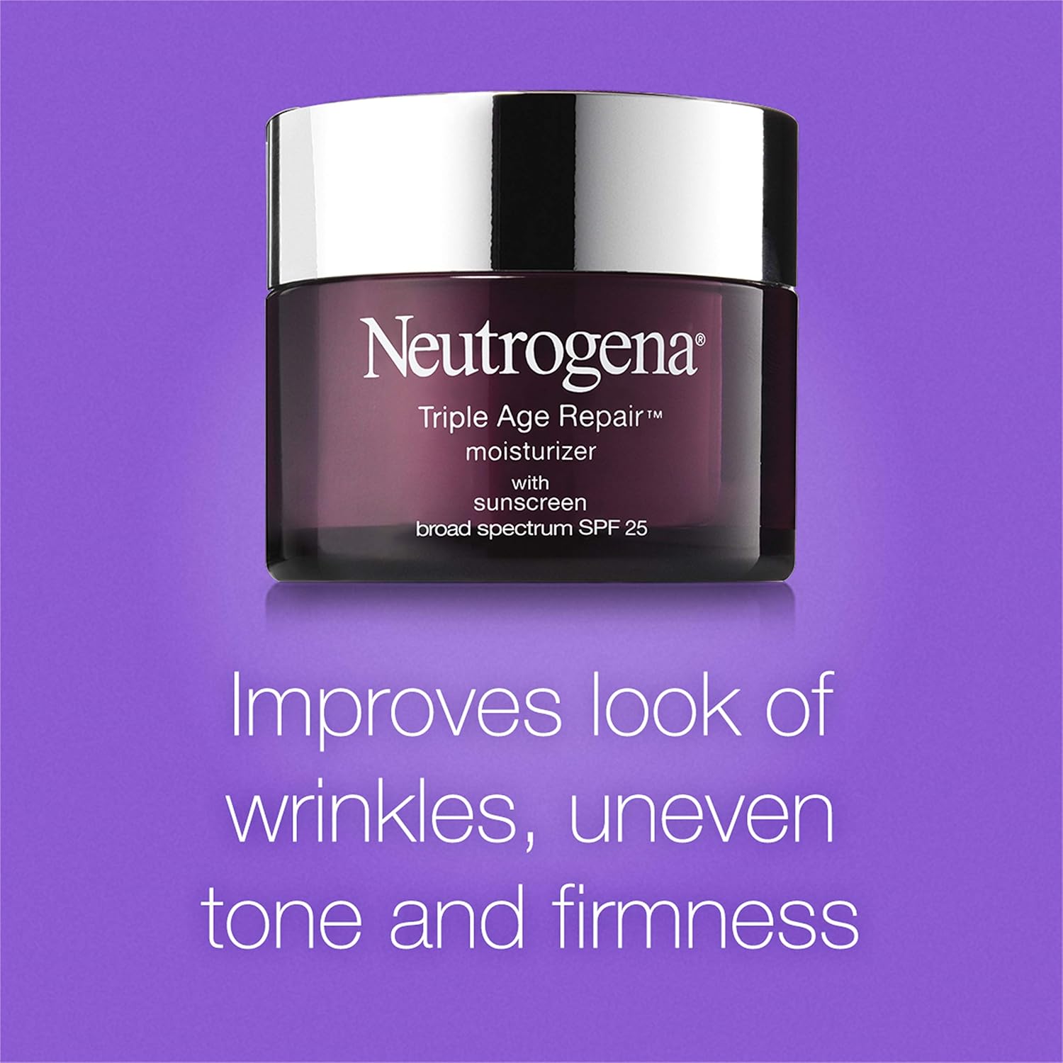 Neutrogena Triple Age Repair Anti-Aging Daily Facial Moisturizer with SPF 25 Sunscreen & Vitamin C, Firming Face & Neck Cream for Dark Spots with Glycerin & Shea Butter, 1.7 oz: Beauty