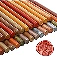 Nuanchu 26 Pieces Glue Gun Sealing Wax Sticks for Wax Seal Stamp and Letter Retro Vintage Seal Glue Gun Sealing Wax Great for Wedding Invitations Cards Envelopes Wine Gift Wrapping (Metal Colors)