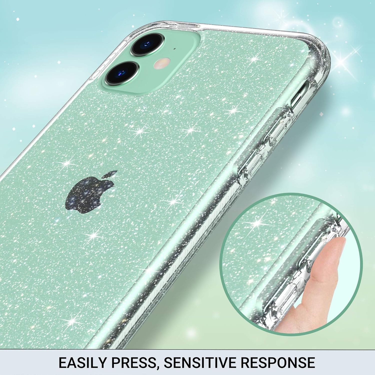 ULAK for iPhone 11 Case Glitter Clear Case Sparkly Soft TPU Bumper Cover Bling for Women Girls Transparent Protective Phone Case for iPhone 11 6.1 inches - Image 5