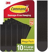 Command Picture Hanging Strips X Large 10 Pairs 20 Strips Black
