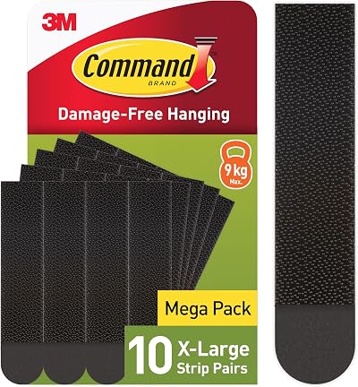 Command Picture Hanging Strips X Large 10 Pairs 20 Strips Black