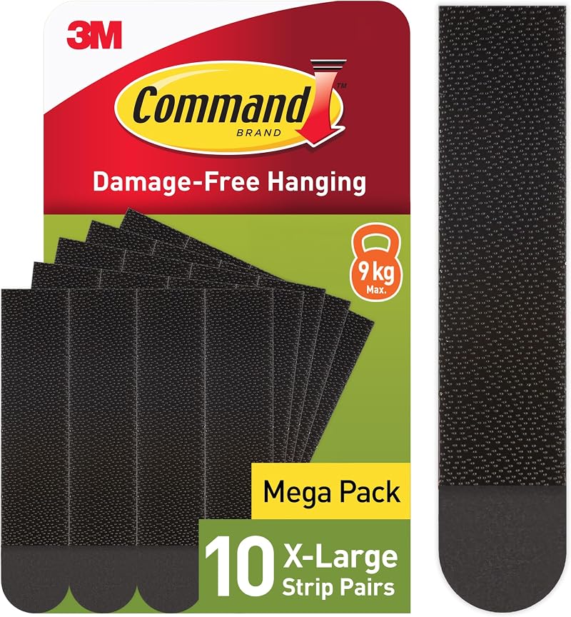 Command Picture Hanging Strips X Large 10 Pairs 20 Strips Black