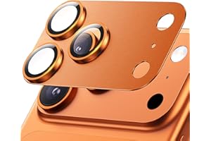 Hoerrye for iPhone 17 Pro Max Camera Lens Protector - [12FT Shatterproof Military Grade] [Strong Adsorption] 9H+ Tempered Glass Camera Screen Full Protective Cover Case Friendly,Cosmic Orange